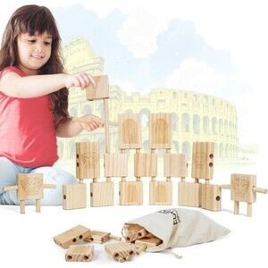 Wooden Blocks for Kids 44pcs STEM Montessori Blocks Loose Flexible Connections